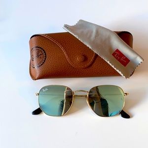 Ray Ban Hexagonal Silver Mirror Sunglasses